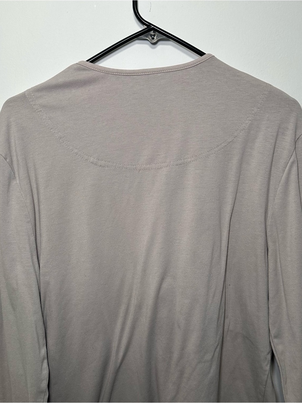 TheLEES XL Long Sleeve Henley Shirt Gray Red Layered Look 100% Cotton Men's - Picture 15 of 16